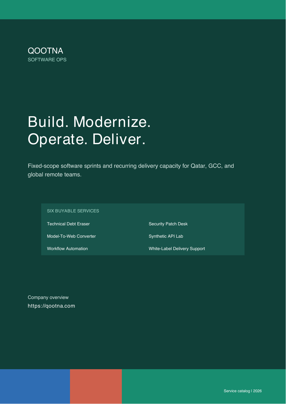 Qootna Software Ops service catalog cover
